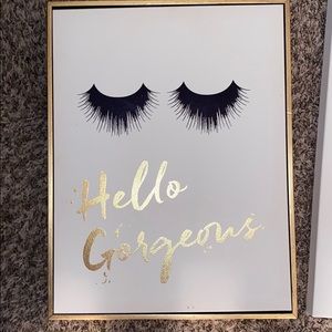 Framed Hello Gorgeous Lash Wall Art